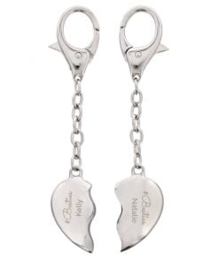Personalised Any Message Two Hearts Keyring
