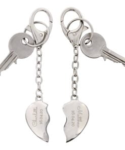 Personalised Any Message Two Hearts Keyring