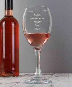 Personalised Any Message Wine Glass