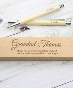 Personalised Any Message Wooden Pen & Pencil Box Set