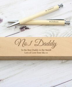 Personalised Any Message Wooden Pen & Pencil Box Set