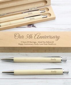 Personalised Any Message Wooden Pen & Pencil Box Sets