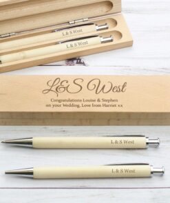 Personalised Any Message Wooden Pen & Pencil Box Set