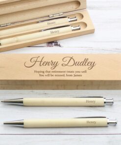 Personalised Any Message Wooden Pen & Pencil Box Set