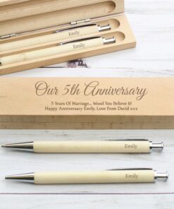 Personalised Any Message Wooden Pen & Pencil Box Set