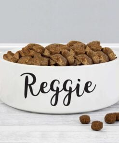 Personalised Any Name 14cm Medium White Pet Bowl