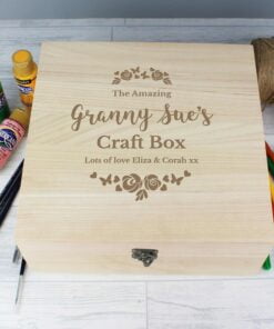 Personalised Any Role ‘Floral Watercolour Wedding’ Large Wooden Keepsake Box