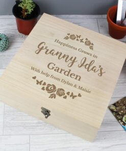 Personalised Any Role ‘Floral Watercolour Wedding’ Large Wooden Keepsake Box