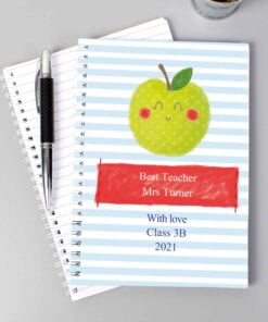 Personalised Apple for the Teacher A5 Notebook