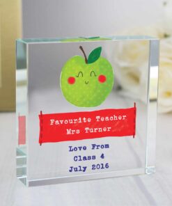 Personalised Apple for the Teacher Large Crystal Token