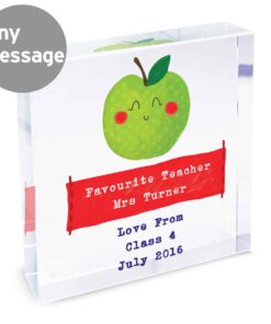 Personalised Apple for the Teacher Large Crystal Token