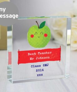 Personalised Apple for the Teacher Large Crystal Token