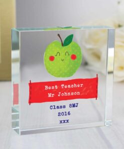 Personalised Apple for the Teacher Large Crystal Token