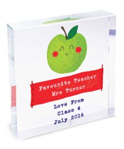 Personalised Apple for the Teacher Large Crystal Token