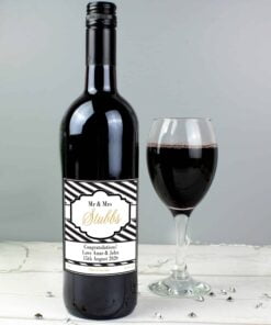 Personalised Art Deco Striped Red Wine