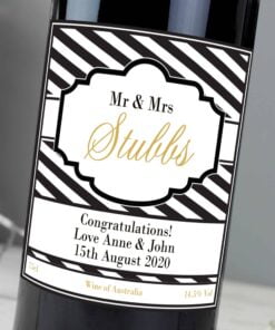 Personalised Art Deco Striped Red Wine