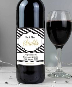 Personalised Art Deco Striped Red Wine