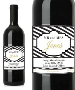 Personalised Art Deco Striped Red Wine