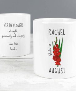 Personalised August Birth Flower – Gladioli Mug