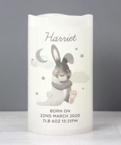 Personalised Baby Bunny LED Candle