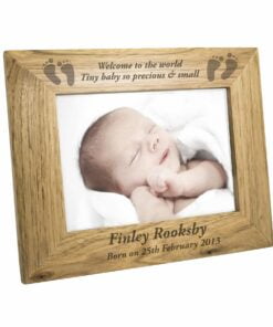 Personalised Baby Feet 7×5 Landscape Wooden Photo Frame