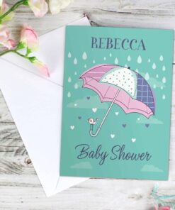 Personalised Baby Shower Umbrella Card