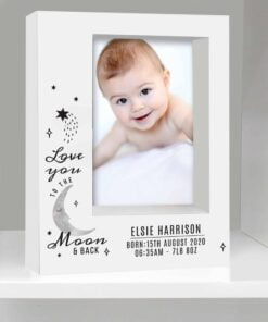 Personalised Baby To The Moon and Back 5×7 Box Photo Frame