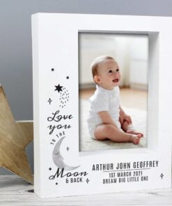Personalised Baby To The Moon and Back 5×7 Box Photo Frame