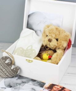 Personalised Baby To The Moon and Back White Wooden Keepsake Box