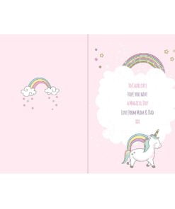Personalised Baby Unicorn Birthday Age Card