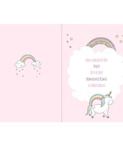 Personalised Baby Unicorn Birthday Age Card