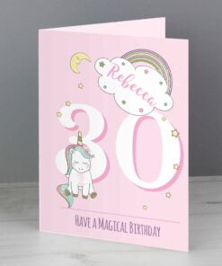 Personalised Baby Unicorn Birthday Age Card