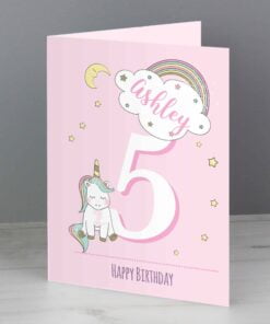 Personalised Baby Unicorn Birthday Age Card