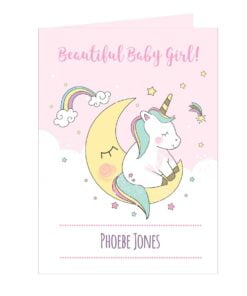 Personalised Baby Unicorn Card