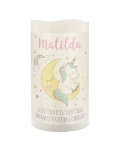 Personalised Baby Unicorn Nightlight LED Candle
