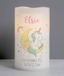 Personalised Baby Unicorn Nightlight LED Candle