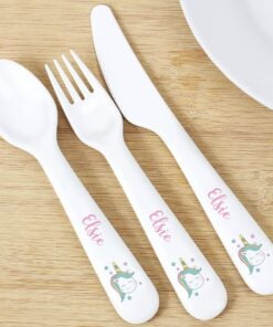 Personalised Baby Unicorn Plastic Cutlery