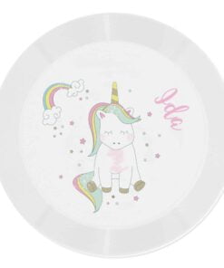 Personalised Baby Unicorn Plastic Plate