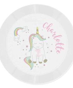Personalised Baby Unicorn Plastic Plate