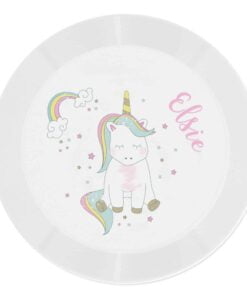 Personalised Baby Unicorn Plastic Plate