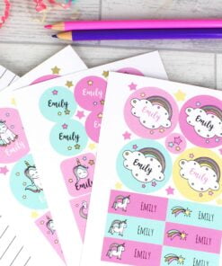 Personalised Baby Unicorn Sticker Set