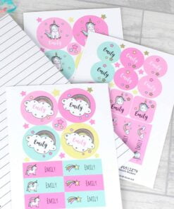 Personalised Baby Unicorn Sticker Set