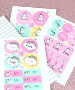 Personalised Baby Unicorn Sticker Set