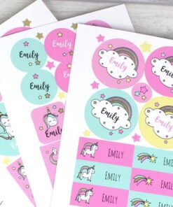 Personalised Baby Unicorn Sticker Set