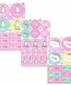 Personalised Baby Unicorn Sticker Set