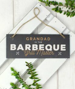 Personalised “Barbeque Grill Master” Printed Hanging Slate Plaque