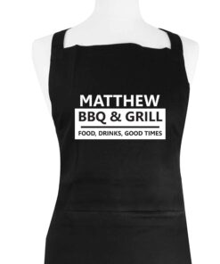 Personalised BBQ & Grill Black Apron