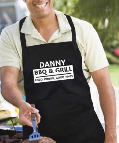 Personalised BBQ & Grill Black Apron