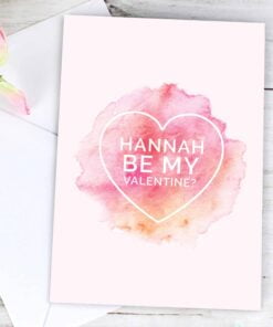 Personalised Be My Valentine Heart Card