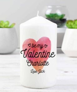 Personalised Be My Valentine Pillar Candle